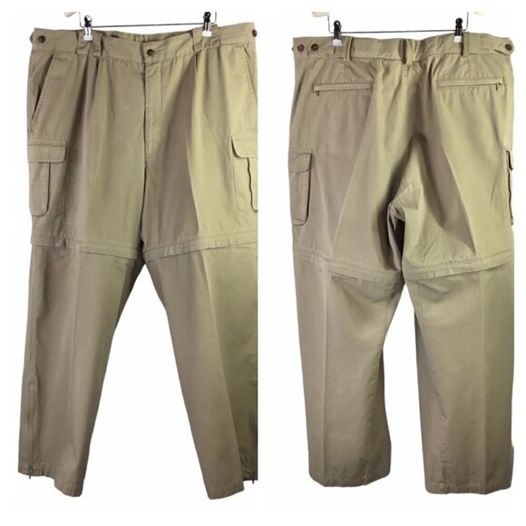 TravelSmith Men's Convertible Cargo Pants Khaki 42 x 30 Zip Off Travel Hiking - Picture 1 of 11